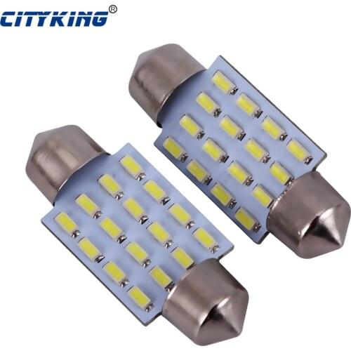 100pcs festoon 16smd 3014 led 31mm/36mm/39mm/42mm Car Auto Interior light c5w led Festoon led Dome Light Lamp Bulb For Car