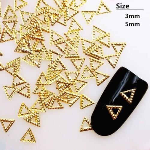100pcs/bag New 3D Nail Art Deco Metal Nail Sticker Alloy Japanese Mini Stud Rivet Kawaii Hollow Triangle DIY Nail Tools