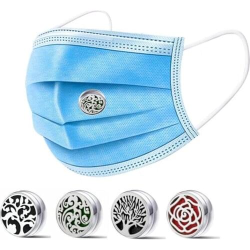 12mm Face Clip Diffuser for Facial Aromatherapy Clip Essential Oil Small Box Stainless Steel Magnetic Buckle for Ladies and Men