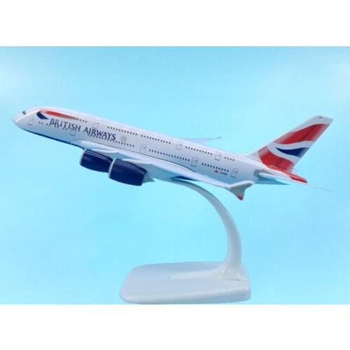 20cm 1/400 Scale Airliner Aviation Model Kids Toys Display Airbus A380 Aircraft British Diecast Alloy Plane F Vertical Airplane
