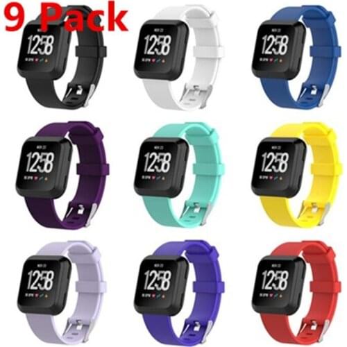 3/4/9/14 Pack) Replacement Silicone Rubber Band Strap Wristband Bracelet For Fitbit Versa/Versa Lite Smart Watch S And L Size