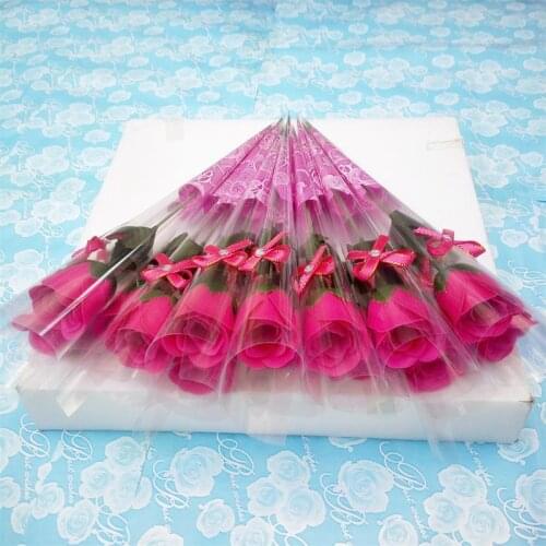 30PCS/lot Scented Bath Roses Flowers from Soap Wholesale Items for Wedding Valentines Dekoration Mother Teachers Day Decoration