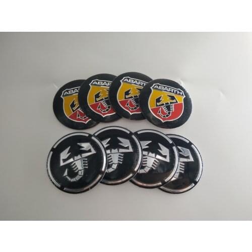 4Pcs/Pack 56mm Abarth Scorpion Logo Car Steering tire Wheel Center 3D sticker Hub Cap Emblem Badge Decals Car styling Accessory