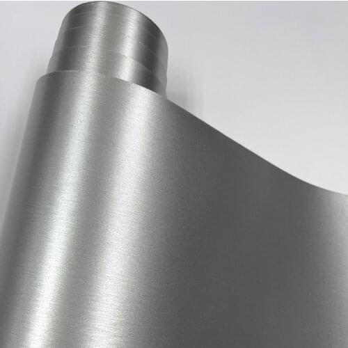 50cmx300cm high quality matte Silver Brushed Aluminum Vinyl Wrap With Air Release Bubble Free Car Motorbike Sticker Wrapping