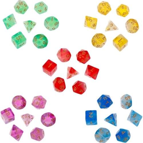 7pcs/set Polyhedral Sided Dice D4 D6 D8 D10 D12 D20 For RPG Poly Table Game U2JB
