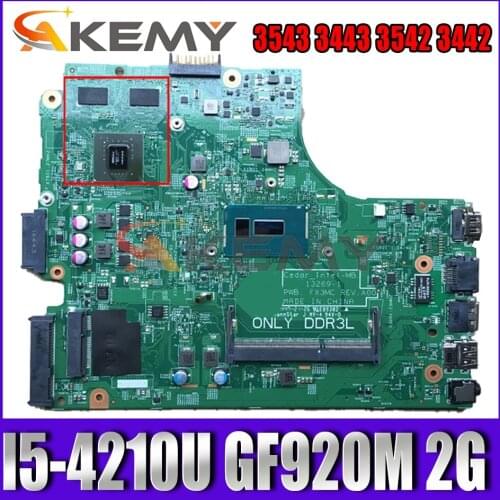 Brand NEW I5-4210U GF920M 2G For DELL Inspiron 3543 3443 3542 3442 Motherboard 13269-1 FX3MC CN-066KRV 66KRV Mainboard 100%Test