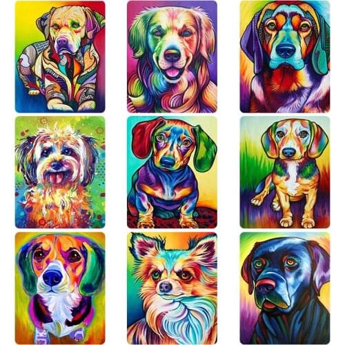 20X35cm DIY 5D Diamond Painting Full Square Color Animal Dogs Cross Stitch Mosaic Picture Rhinestones Dog Diamond Embroidery