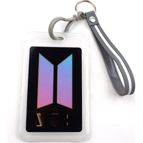 Cartoon K-Pop Transparent Keychain Credit Bank Card Protective Case ID Card Holder Student Bus Card Card Cover Fans Gift
