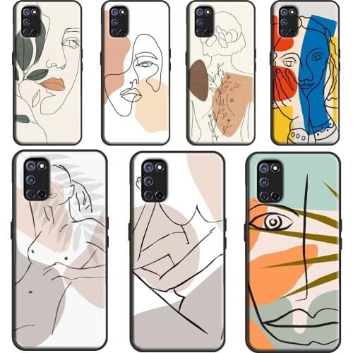 Drawings Abstract Faces Sexy Women Cover For OPPO A5 A9 A53 A31 2020 A1K A3S A5S A15 A52 A72 A83 A91 A93 Find X3 Pro F5 Case