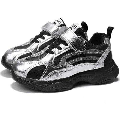 New Boys Basketball Shoes Soft Sole Non-slip Breathable Kids Sneakers Children Sport Shoes Special Silver Boys Basketball Shoes