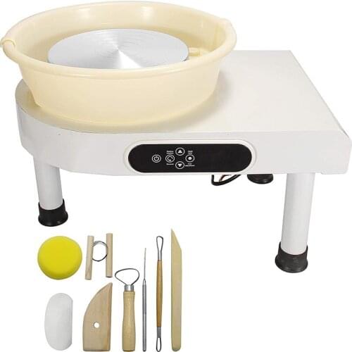 350W 25CM 9.8" Electric Ceramic Pottery Wheel Machine Clay Making Pottery Tool with LCD Touch Screen Ceramics Work Clay Craft
