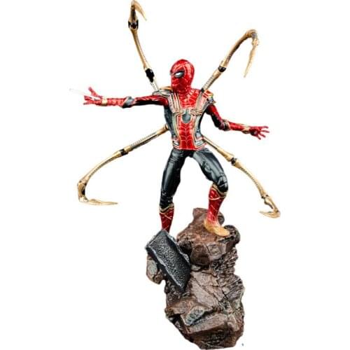 1/10 Disney Marvel Legand Anime Action Figure Spiderman Figma 26cm PVC Superhero Avengers Model Movable Joints Toys For Children