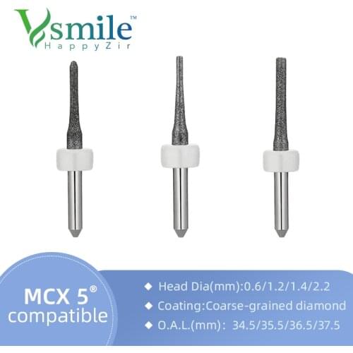 Sirona DC/DLC Milling Burs Compatible with Sirona MCX5 CADCAM for Milling Dental Zirconia/PMMA/Emax block