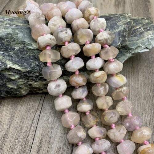 Faceted Natural Cherry Quartz Agates Stone Flat Beads, Loose Cutting Nugget Necklace Bracelet Beads For DIY Jewelry MY210661