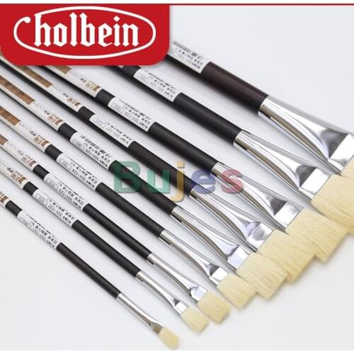 Holbein Watercolor Brush, Goat Hair Material, Black Axis Flat Pen Drawing Pen, Can Be Drawn on Paper, Silk, Linen, Cotton
