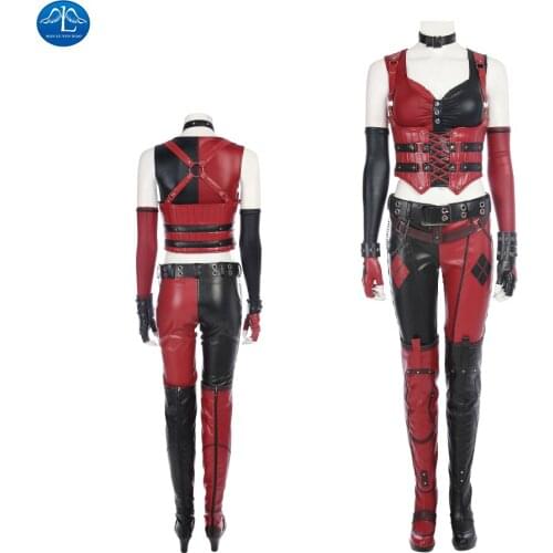 ManLuYunXiao Arkham Knight Female Joker Harleen Costume Leather Outfit Halloween Carnival Cosplay Costumes for Women Custom Made