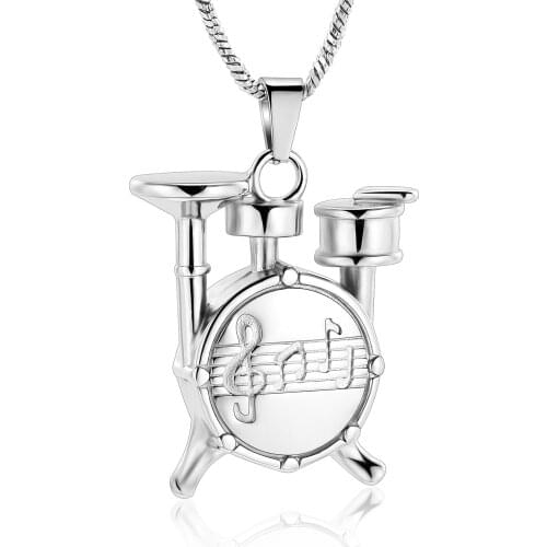 Drum Music Charm Urn Necklace Cremation Jewelry for Ashes Keepsake Memorial Jewelry