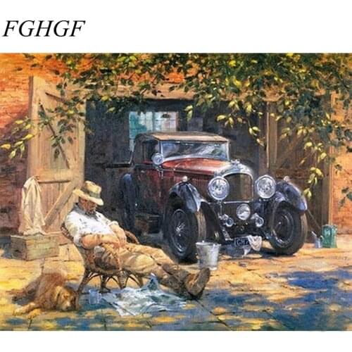 FGHGF Frameless Nearby House Landscape DIY Painting By Numbers Drawing Painting On Canvas Handpainted Oil Painting Wedding