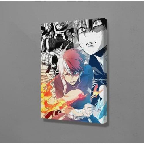 Shoto Todoroki Boku no Hero Academia Wall Art Framed Wooden Canvas Decoration poster prints Home bedroom Frame decor Painting