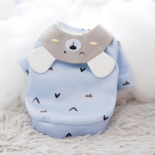 The new thin velvet two-legged spring guard dog clothes cover head two feet cute bear hair cat clothes pet clothes pet clothes