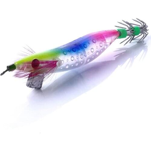 New 5PCS Wood Shrimp 10CM/9.1G Squid Jig Luminous Fishing Lure Wobbler Bait Carp Fishing Pesca Fishing Tackle