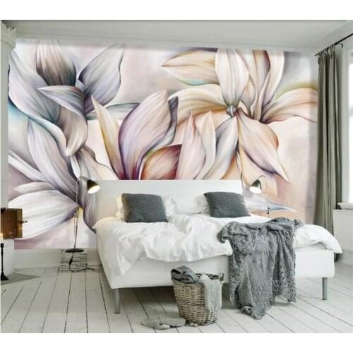Beibehang Custom wallpaper fashion beautiful flowers Europe and the United States simple dream living room background wall paper
