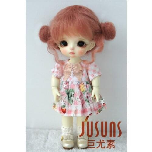 JD406 1/12 1/8 1/6 1/4 1/3 5-6inch 6-7inch 7-8inch Doll Wig BJD Doll Wig Lovely Mohair Wigs Baby Two Pony Wig For Tiny Doll