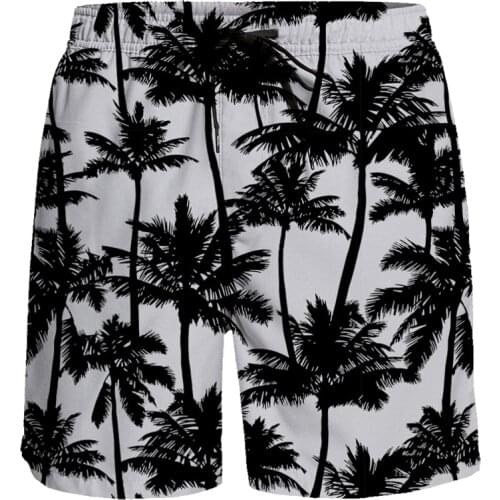 Casual Shorts Tropical Style Coconut Short Pants Breathable Quick Dry Beach Pants Running Sports Shorts Men Board Shorts