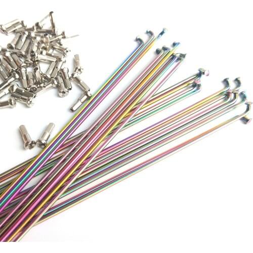 Pillar PSR 14 Round Rainbow Bicycle Spokes 14G Straight Head J-Bend Radios Stainless Steel Bike Spoke for Road MTB Wheel Rays