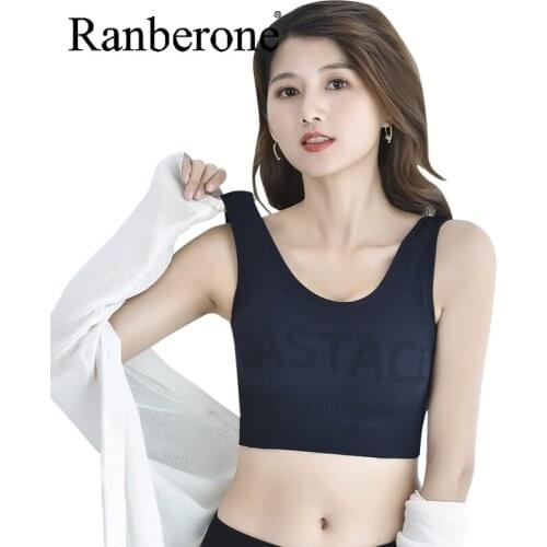 Ranberone Sports Bras Breathabl Underwear Women Sexy Seamless Bras Push Up Bralette With Pad Vest Top Fitness Yoga Bra 2021