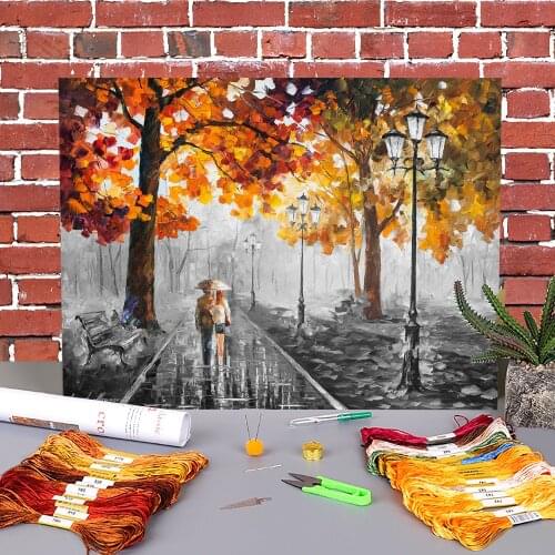 Stroll Infinity Printed Fabric 11CT Cross-Stitch DIY Embroidery Patterns DMC Threads Craft Painting Handicraft Wholesale
