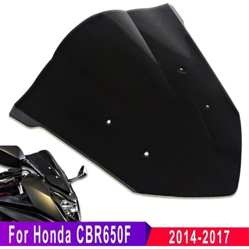 1 Piece Motorcycle Double Bubble Windshield Windscreen For Honda CBR650F CBR 650F 2014-2018 Wind Shield Glass Screen Black