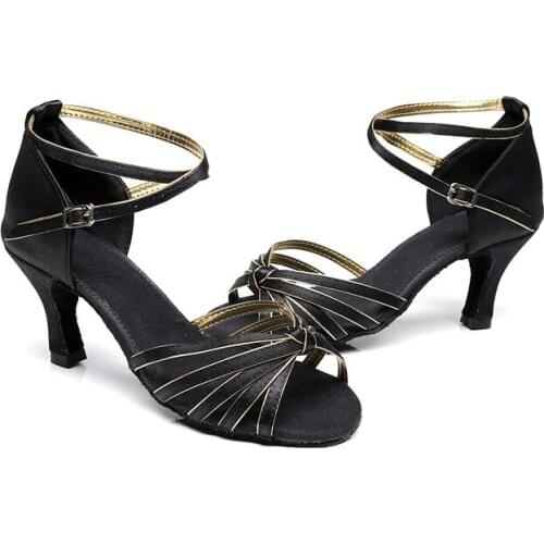 2020 Tie Ladies Dance Shose Woman New Women Shoes Zapatos De Mujer Womens Latin Dancing Shoes Ballroom Sapato Feminino 5CM/7CM