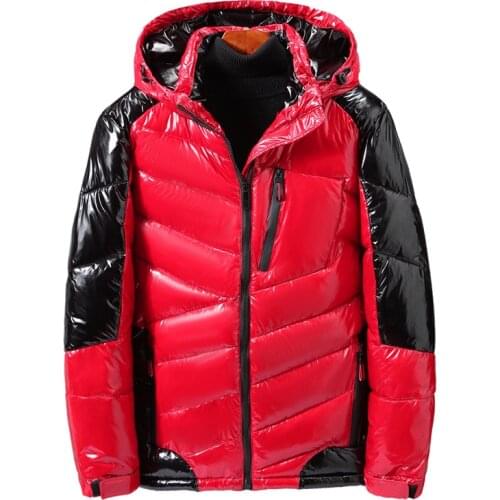 9XL 8XL 7XL Bright Leather Winter Men Down Jacket Casual Parka Outwear Waterproof Thicken Warm Outwear Coat;ZA428
