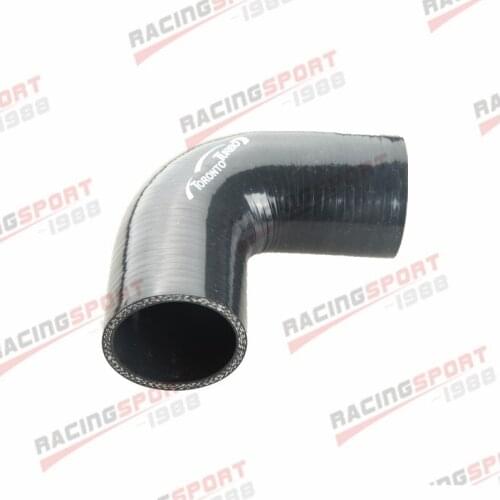 2.25" To 2.25" 4 Ply 90 Degree Turbo/Intake Silicone Coupler Hose Pipe Black