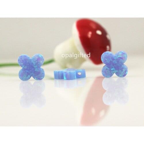 3pcs/lot) Free Shipping beautiful 10mm op06 light blue Synthetic Opal Flower Gems Stone opal flower pendant with factory price