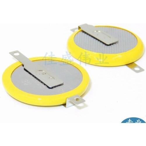 500pcs/Lot CR2025 3V Lithium Button Battery with welded Pins Tabs, Horizontal Flat Mounting Type (CR2025-1F2)