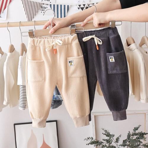 Kids Cartoon Trousers Pants Fashion Girls Jeans Children Boys Cartoon Corduroy Kids Fashion Long Pants Baby Infant Clothing