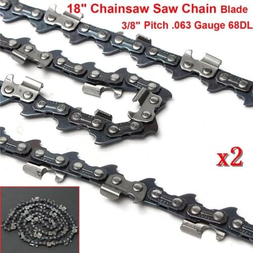 2Pcs 18 Inch Chainsaw Saw Chain Blade 3/8" 063 Gauge 68DL Drive Link Wood Cutting Saw Chains Replament For Stihl MS251 MS251C