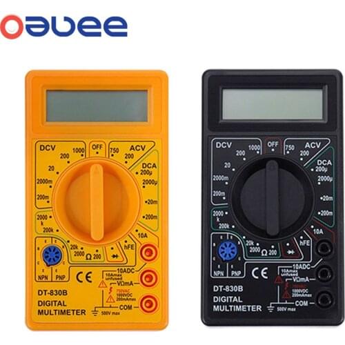 Oauee LCD Digital Multimeter AC/DC 750/1000V Digital Mini Handheld Multimeter for Voltmeter Ammeter Ohm Tester Meter With Probe