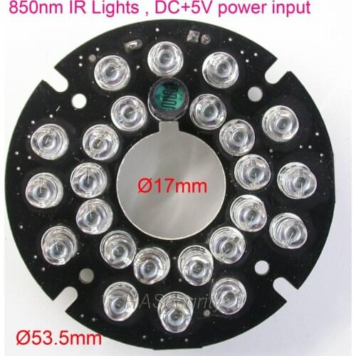 DC5V power supply Infrared 24 x 5 IR LED board for security camera night vision (outer diameter 53.5mm )