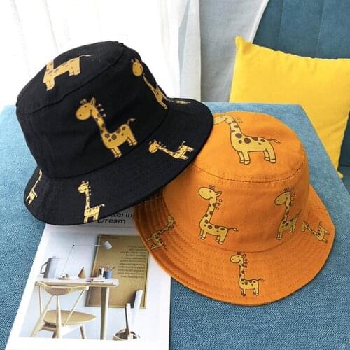 Cartoon Giraffe Baby Hat Summer Outdoor Children Fisherman Hat Casual Girls Boys Camping Fishing Panama Cap