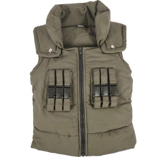 Kids Ninja Hatake Kakashi Waistcoat Cosplay Halloween Clothes Overcoat Coat Costume Green Outer Wear