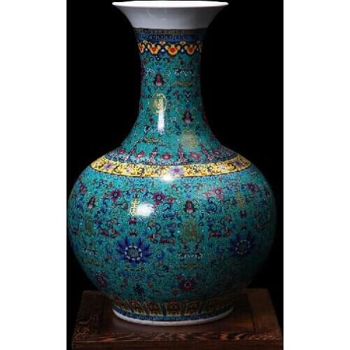 H55cm LARGE Chinese Home Decoration Enameled Porcelain Ceramic Vases