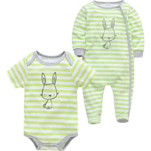 Kavkas Boys Girl Bodysuit Cotton Summer Short Sleeve Long Sleeve Newborn Clothes Cartoon Printing Toddler Body Babies Cloth