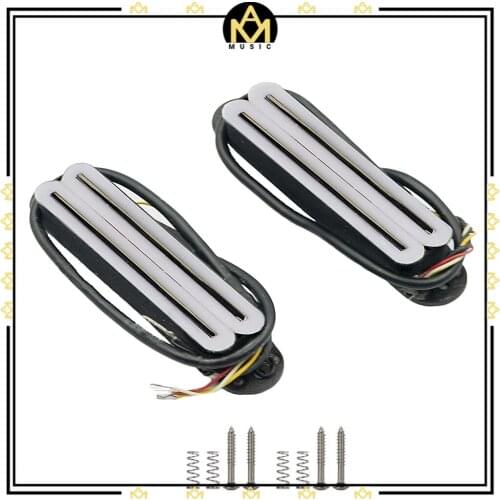 2PCS Dual Hot Rail Style Twin Coil Humbucker Pickup Set w/ Spring And Screws Easy To Install Shield Low Noise And Hum