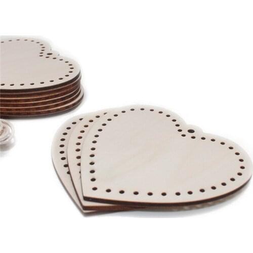 20pcs Heart Wooden Cross Stitch Keyring Kits for Children to Make and Decorate for Valentines and Mothers Day