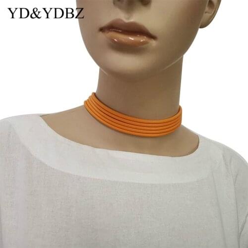 Short Choker collares - Punk gothic Vintage Rubber Jewelry Bondage Collars Street Style Fashion Jewelry for Women Accessory boho