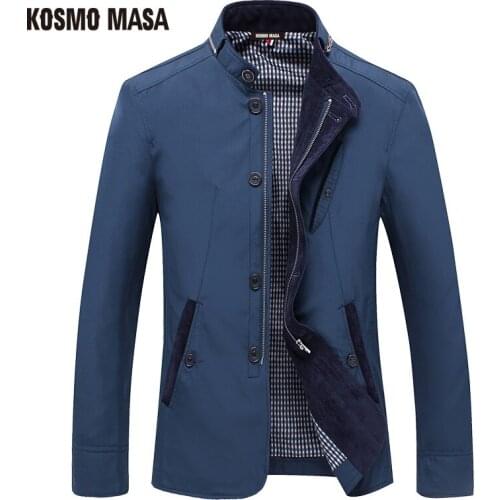 KOSMO MASA Windbreaker Jacket Men Spring Autumn Mens Jackets And Coats Stand Collar Casual Bomber Jacket For Men Outwear MJ0083
