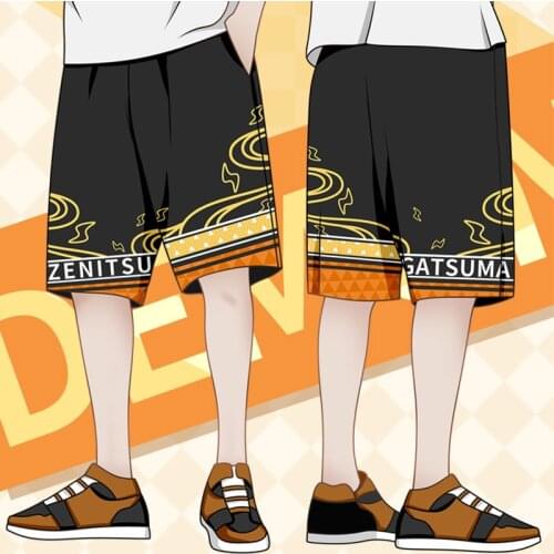 Anime Demon Slayer Kimetsu No Yaiba Cosplay Tanjirou Zenitsu Cosplay Loose Shorts Kochou Shinobu Cosplay Costumes For Men CS250